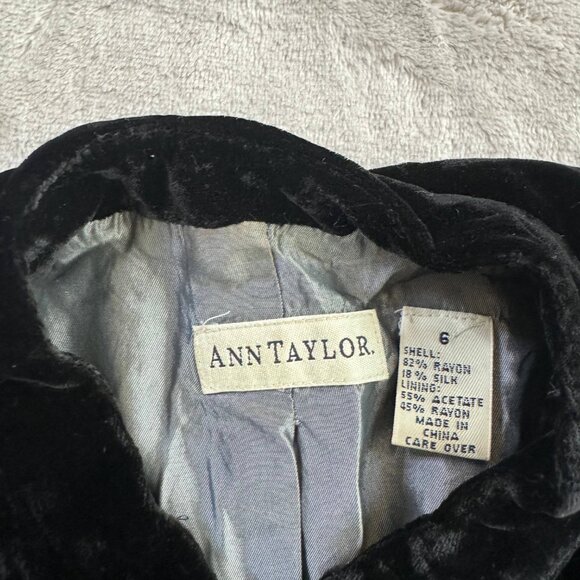 Ann Taylor Black Velvet Jacket - Rayon Blend - Picture 2 of 5